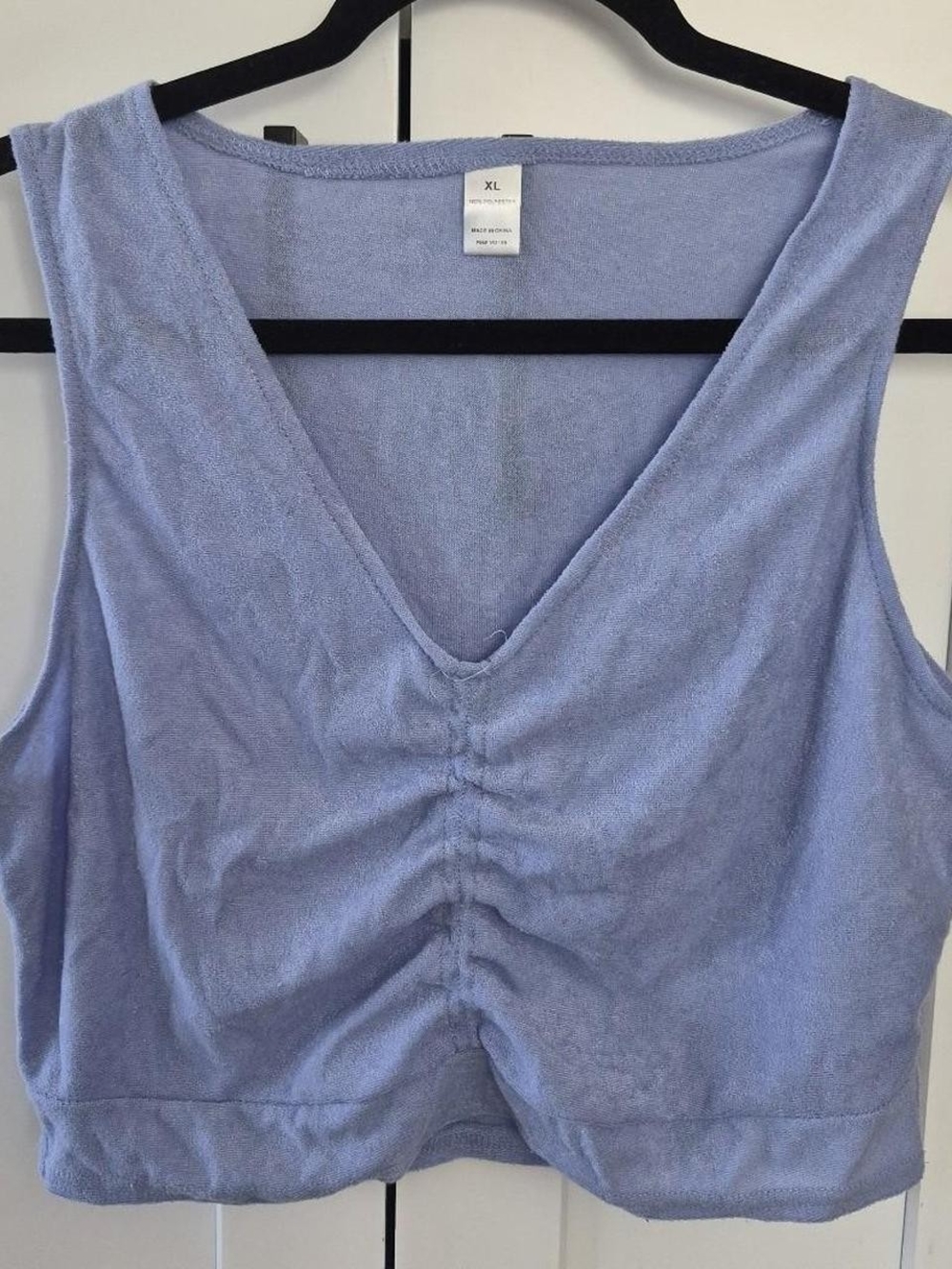 Source Unknown Lavender V-Neck Ruched Tank Top